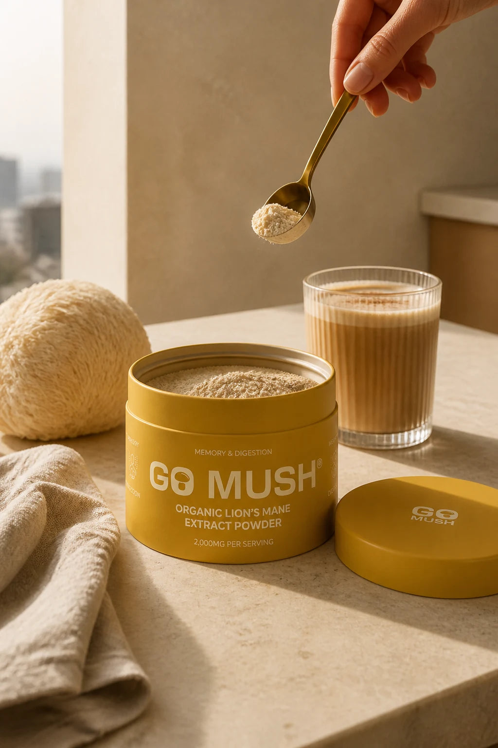 GO MUSH Mushroom Supplement Packaging & Campaign