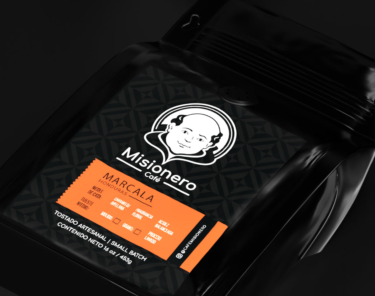 Misionero Café Coffee Pouch Packaging Design packaging design portfolio project by Y Not Tony Design Studio