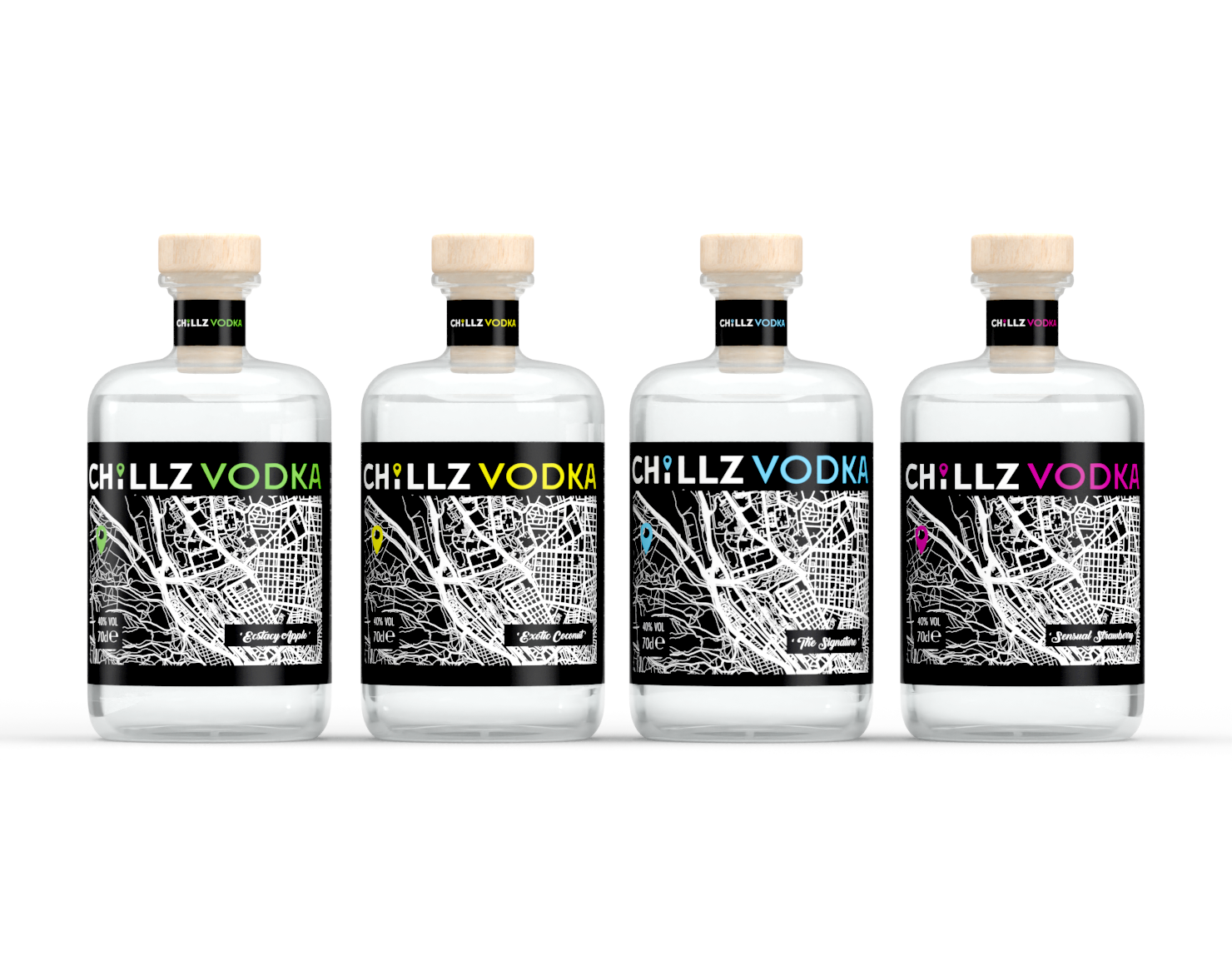 CHILLZ VODKA Label Design for Premium Flavored Vodkas case study hero image by Y Not Tony Design Studio