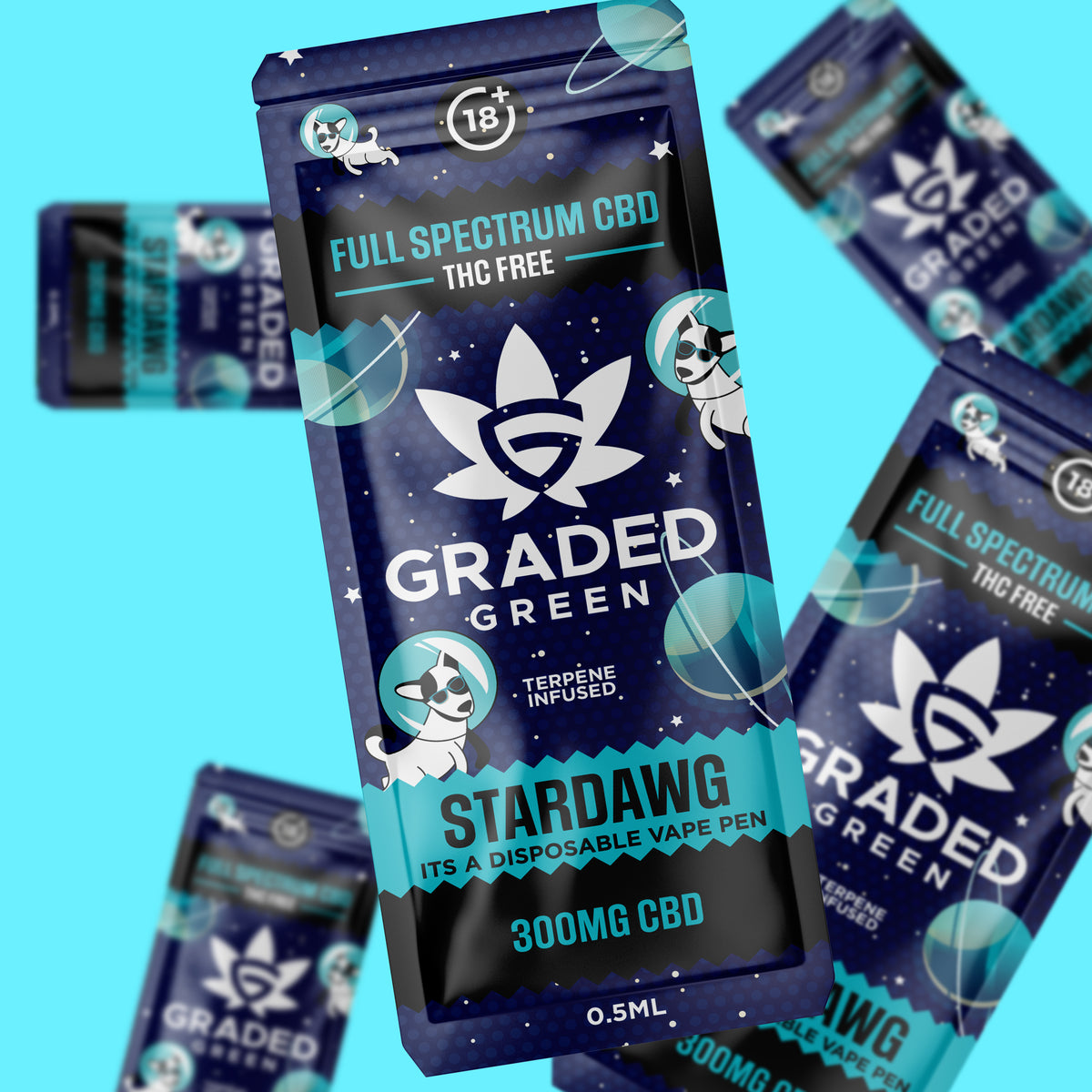 Graded Green CBD Brand Design packaging design portfolio project by Y Not Tony Design Studio