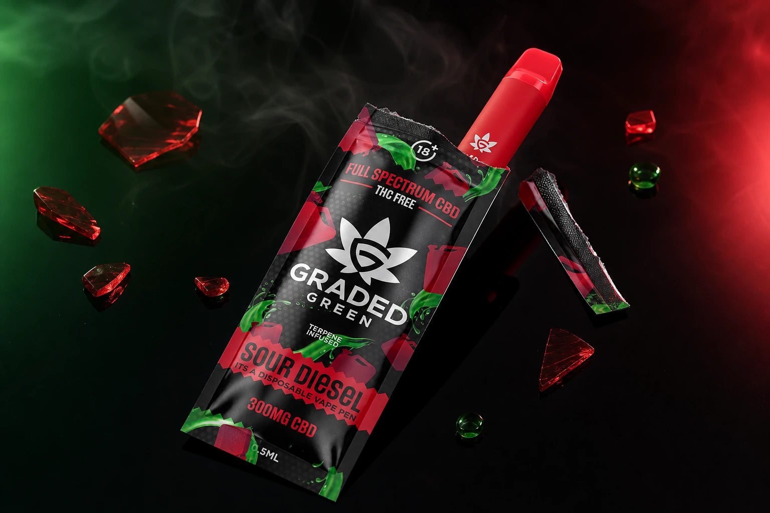 Graded Green CBD and Vape Packaging Design