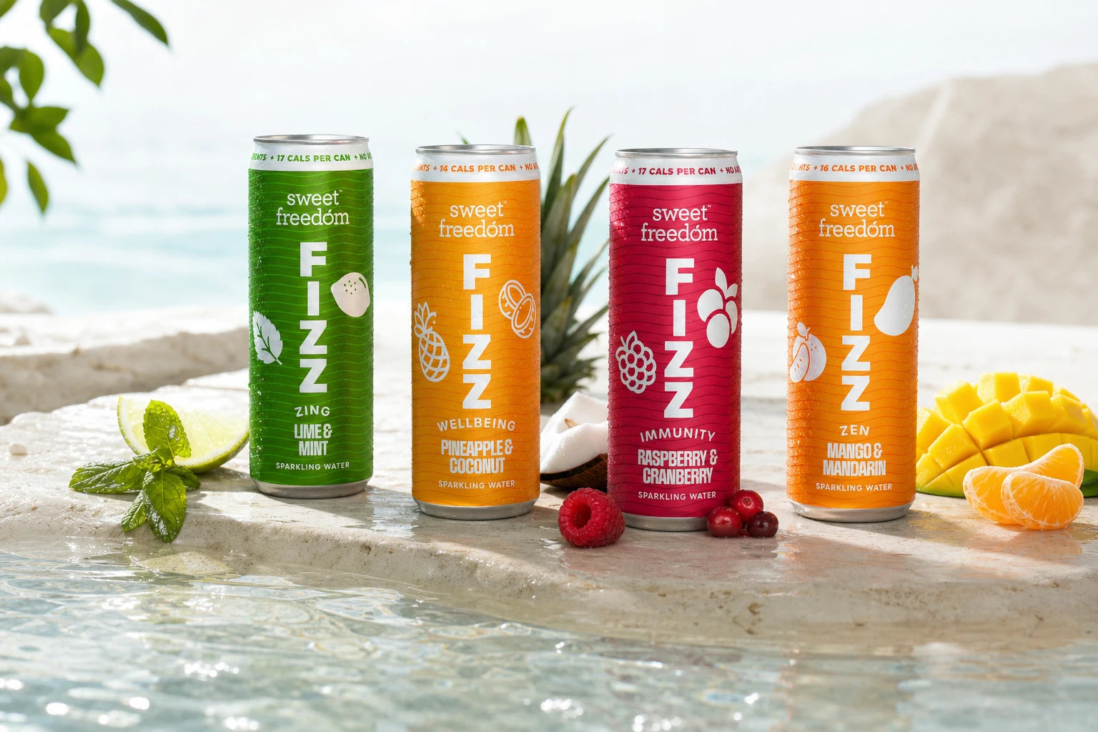 Sweet Freedom FIZZ Sparkling Water Packaging Design
