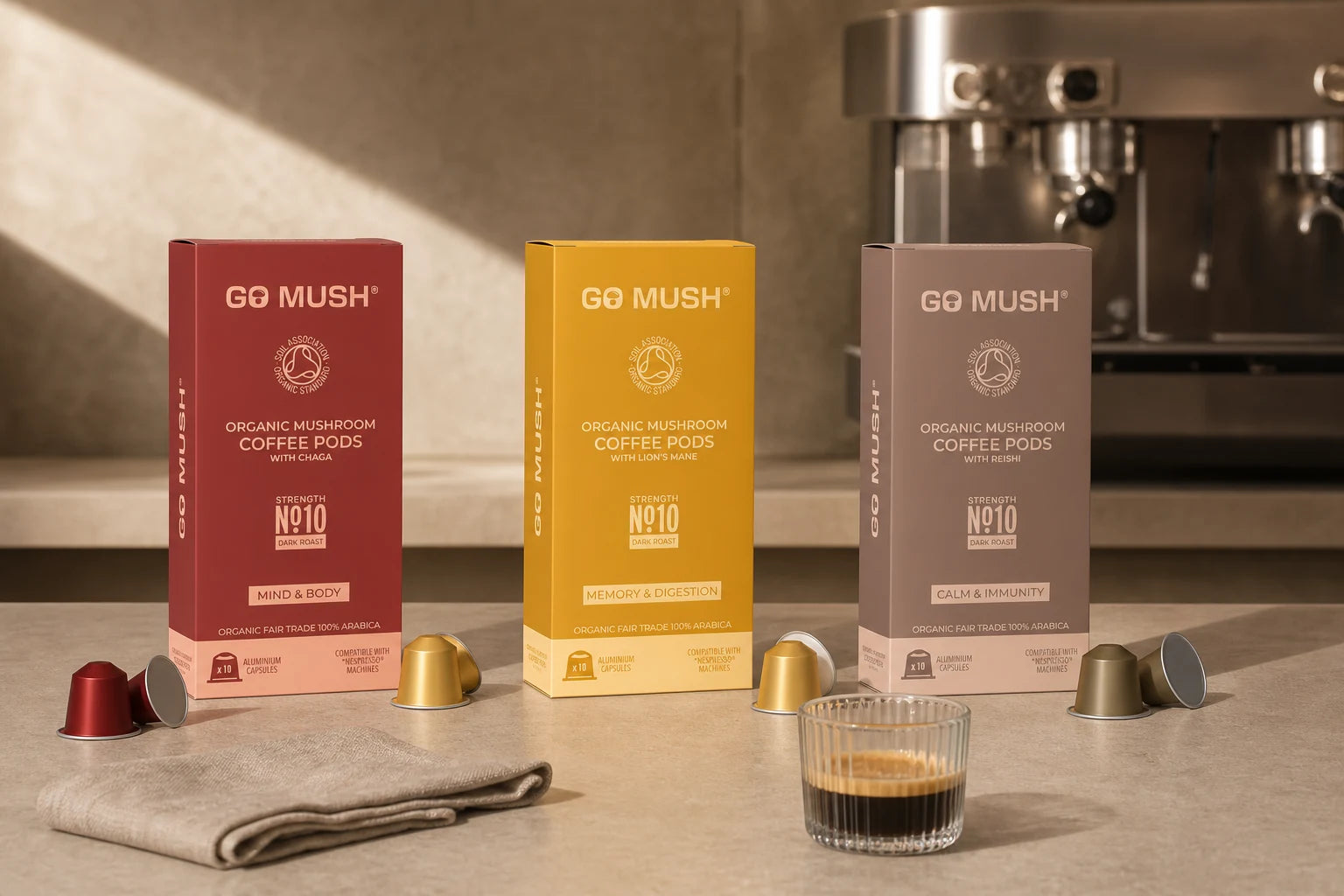 GO MUSH Mushroom Supplement Packaging & Campaign