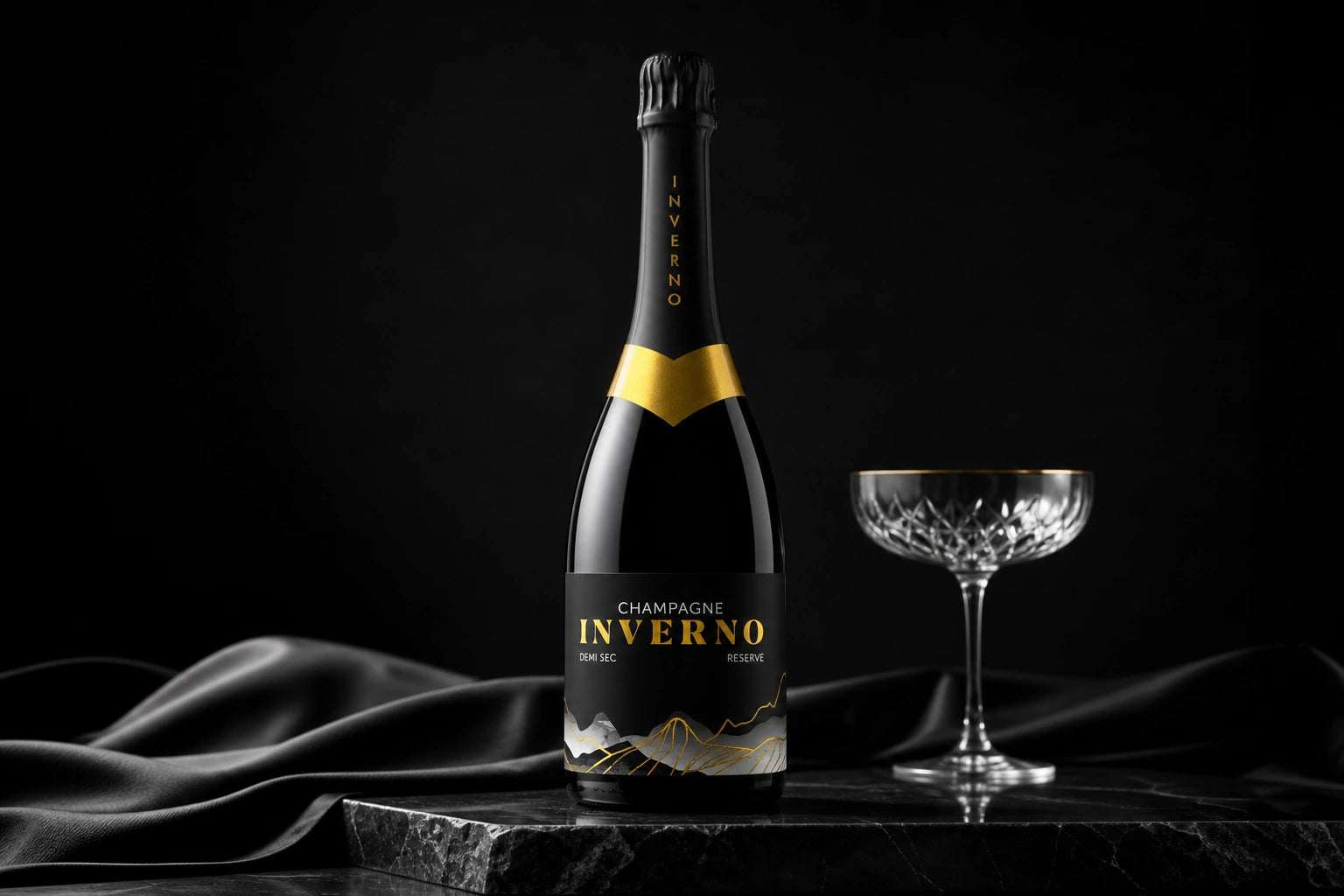 Inverno Luxury Champagne Label Design