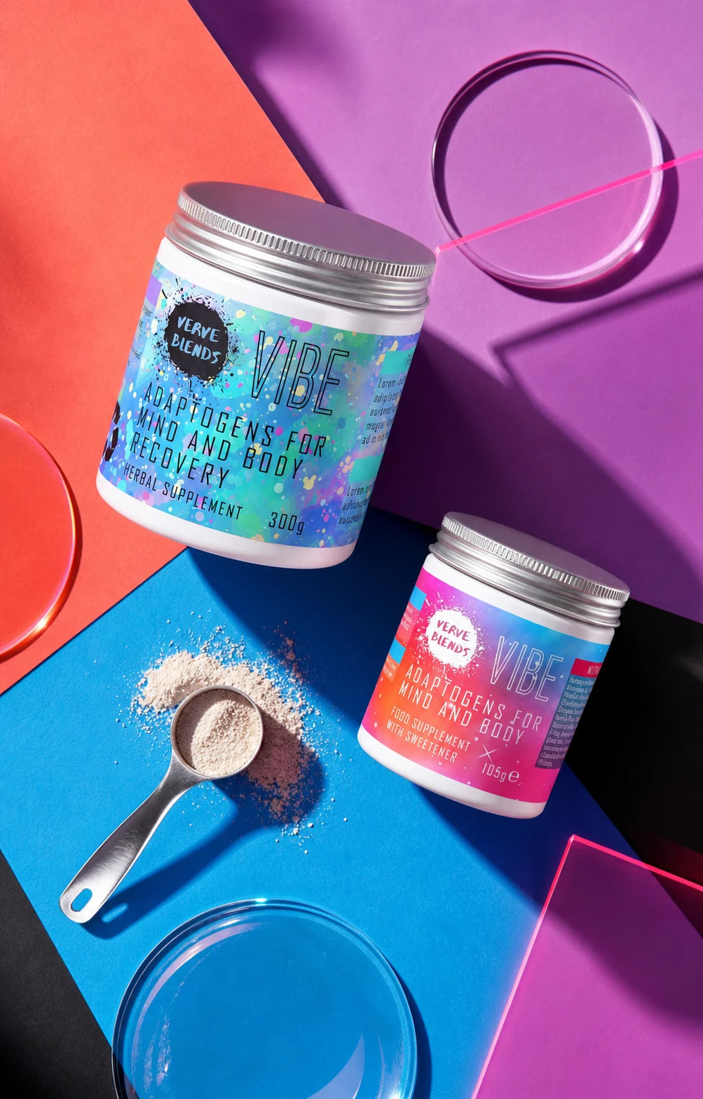 Verve Blends Adaptogen Supplement Packaging Design