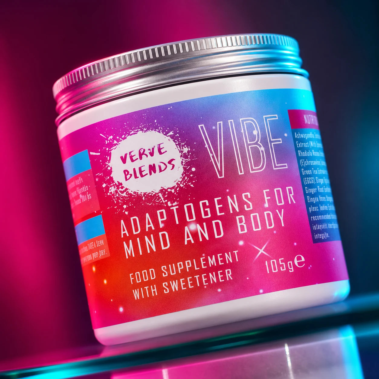 Verve Blends Adaptogen Supplement Packaging Design