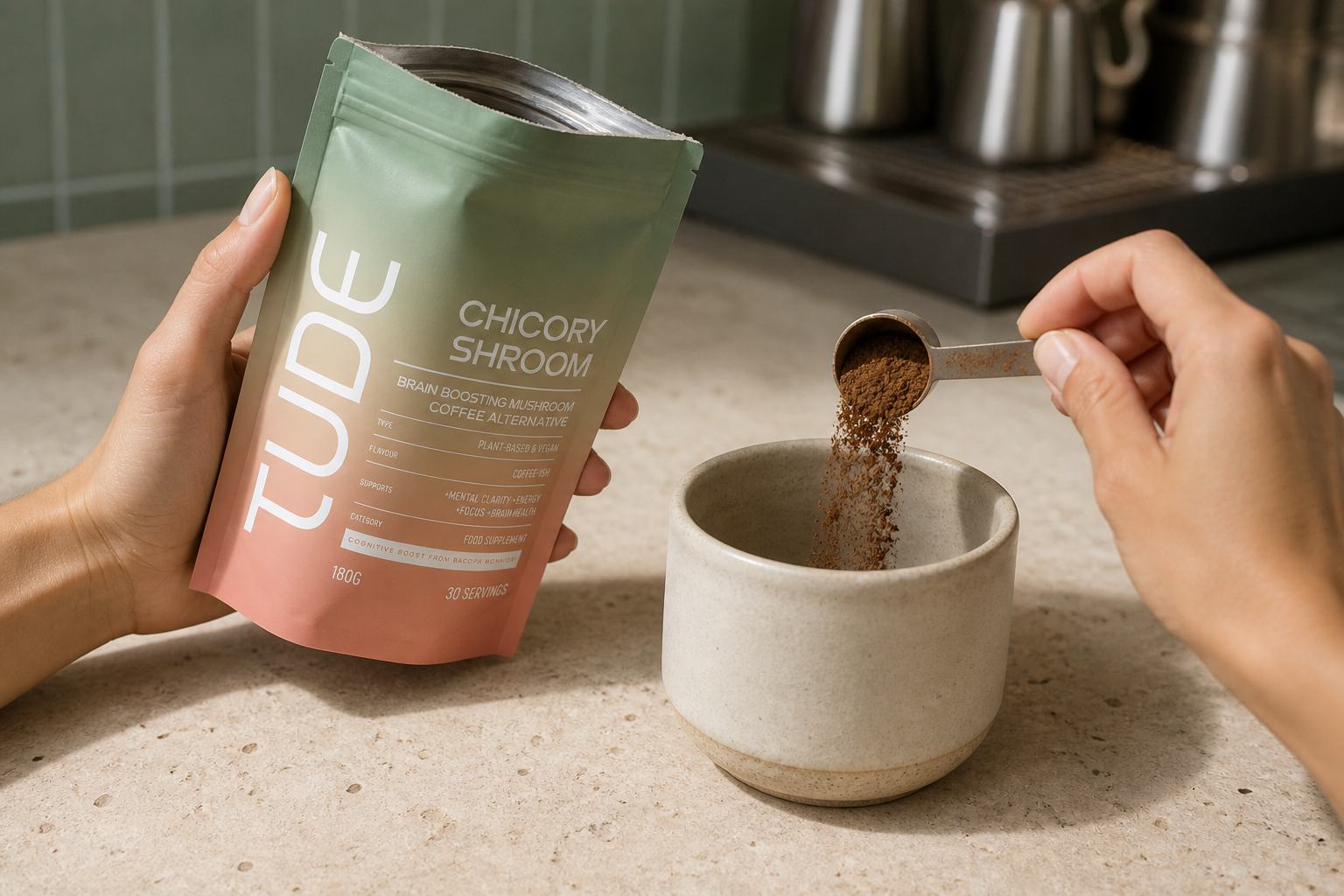 Tude Nutrition wellness supplement packaging