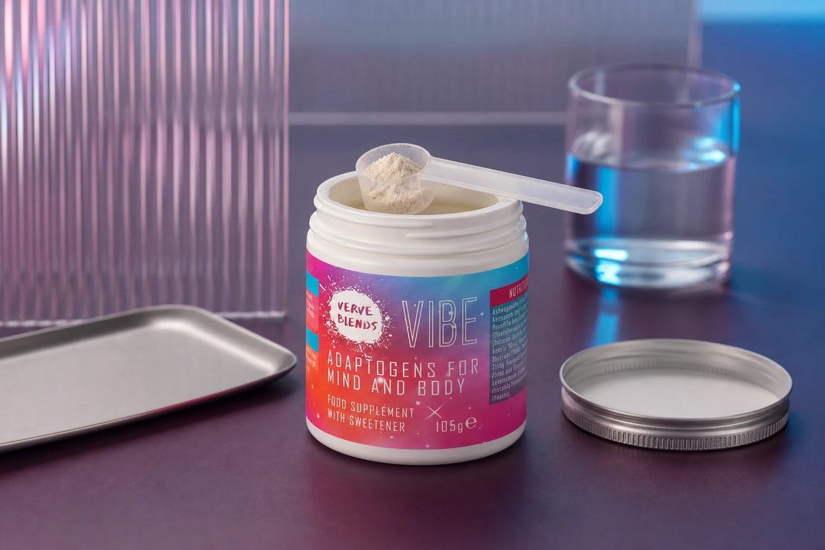 Verve Blends Adaptogen Supplement Packaging Design