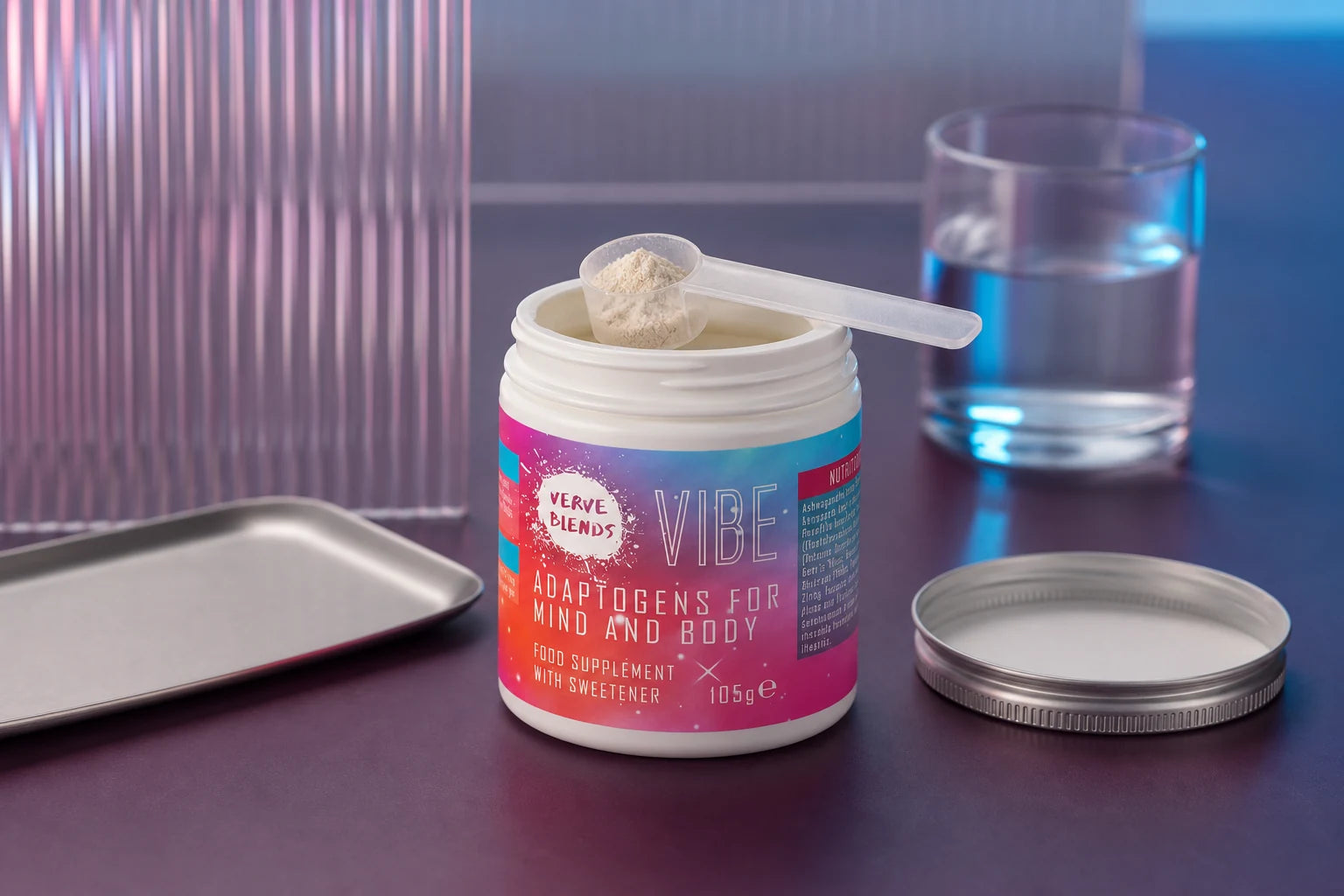 Verve Blends Adaptogen Supplement Packaging Design