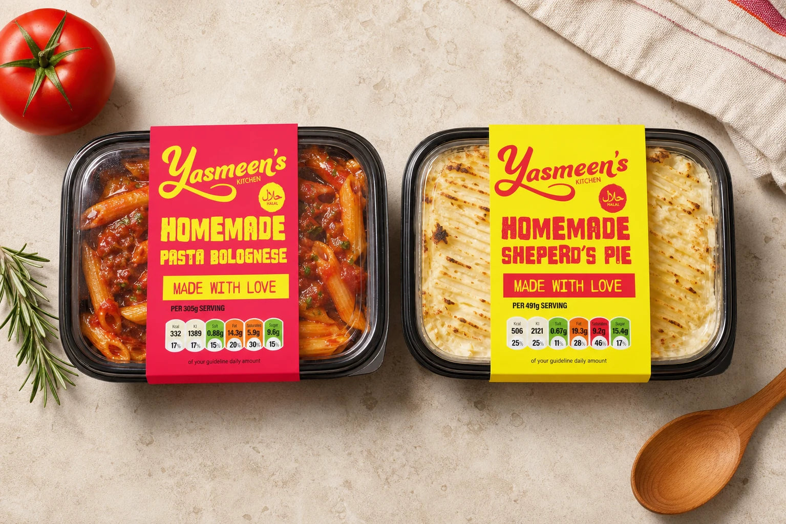 Yasmeen's Kitchen Halal Ready Meal Packaging Design