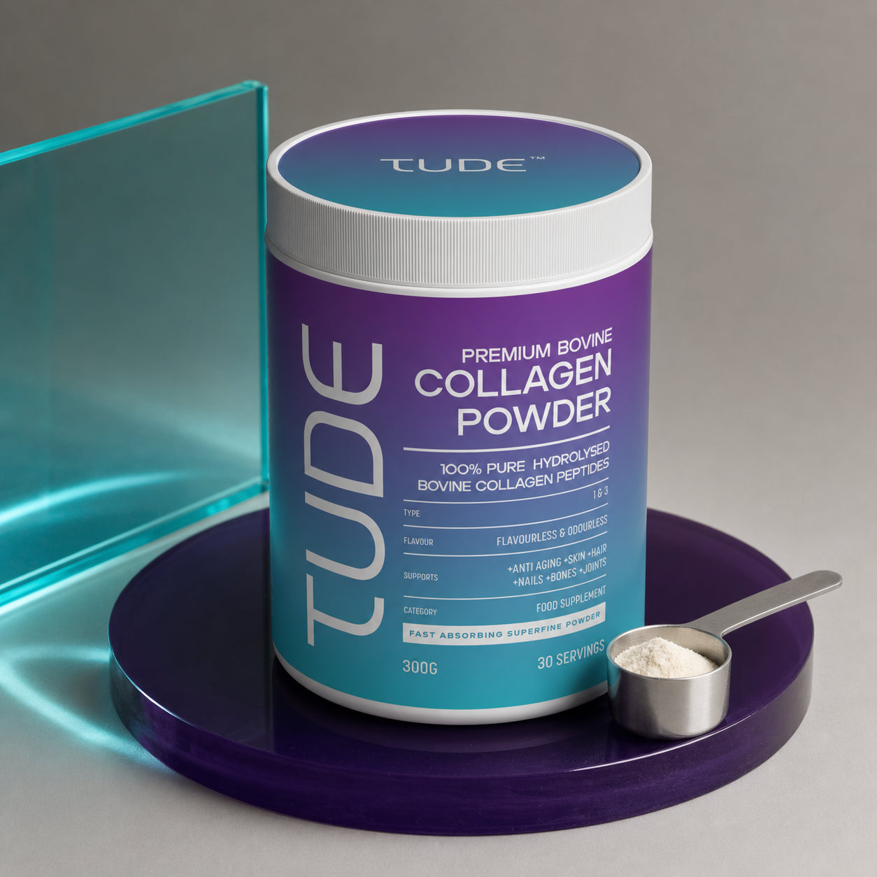 Tude Plant-Based Supplement Packaging Design