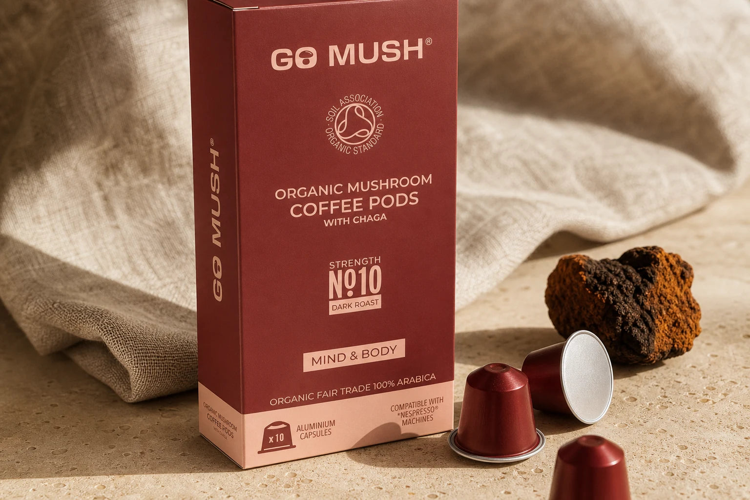 GO MUSH Mushroom Supplement Packaging & Campaign