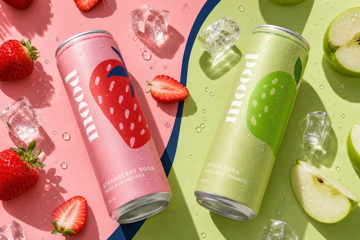 Mood Natural Soda Can Packaging Design