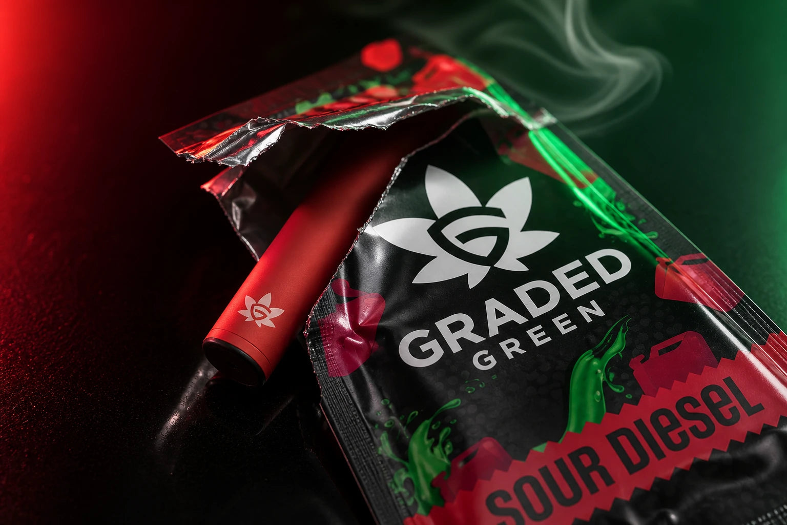 Graded Green CBD and Vape Packaging Design