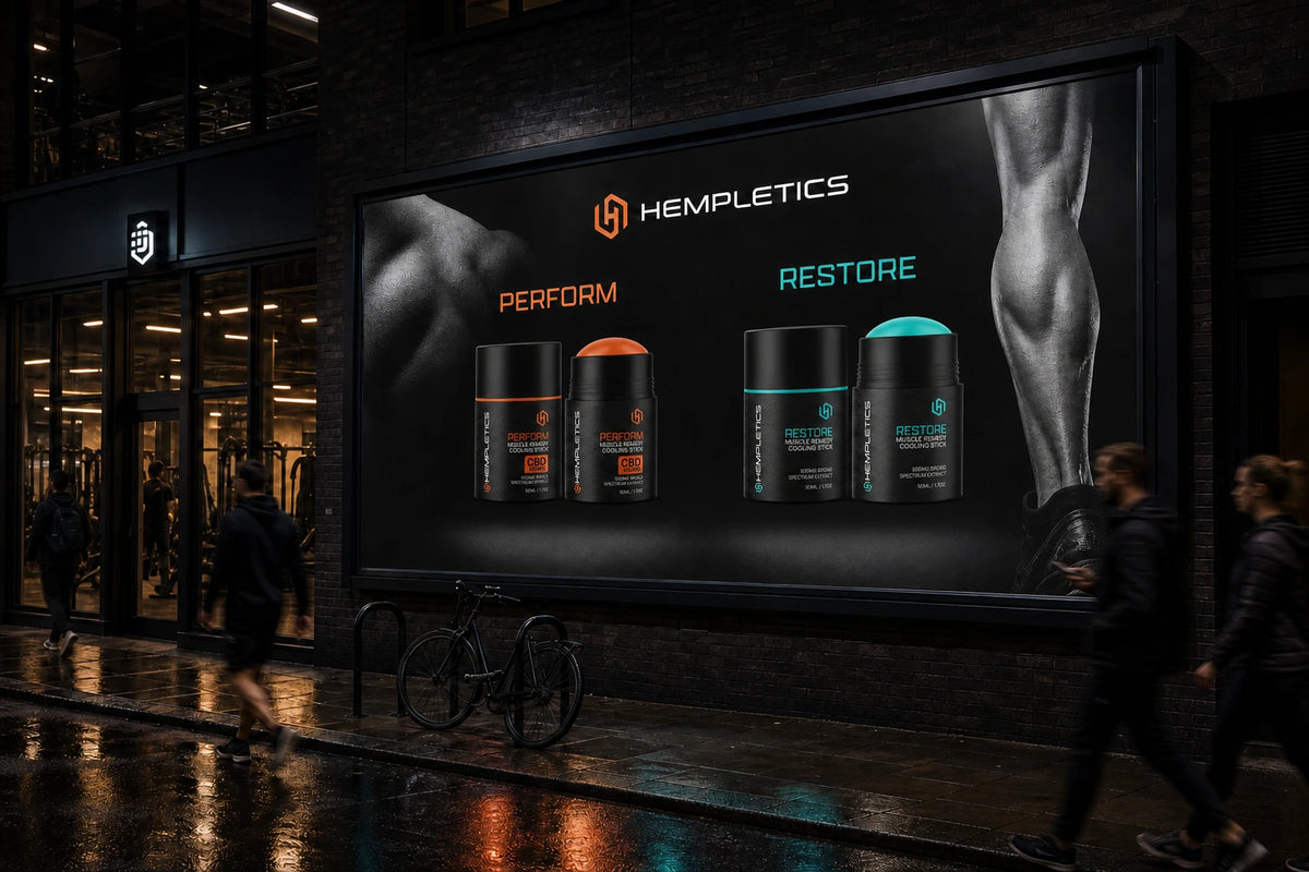 CBD Muscle Recovery Packaging Design for HEMPLETICS
