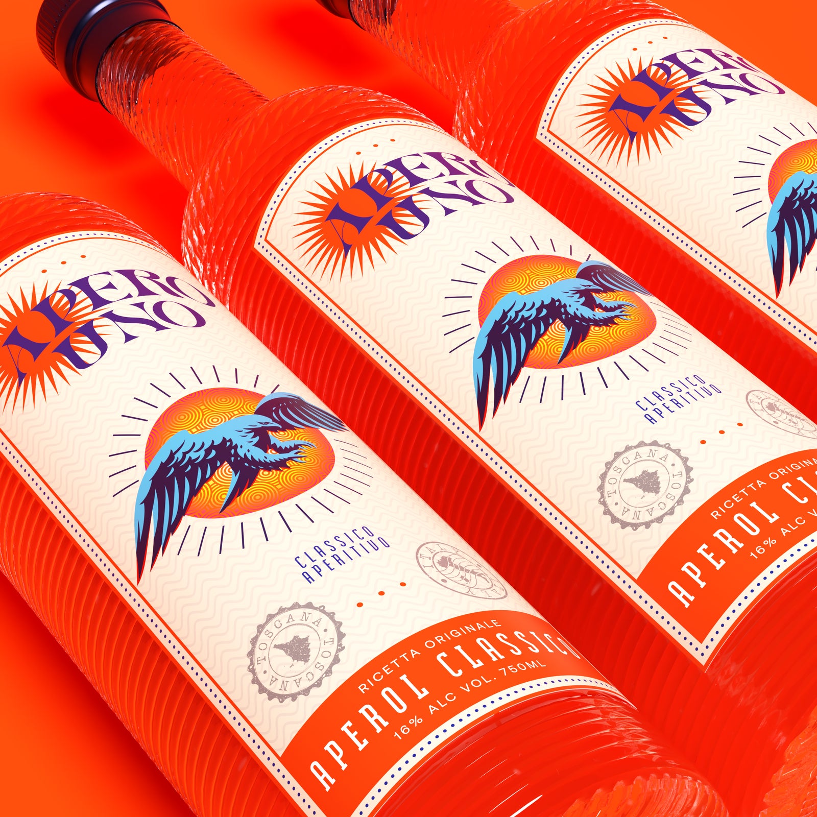 Apero Uno - Aperol Brand & Label Design case study hero image by Y Not Tony Design Studio