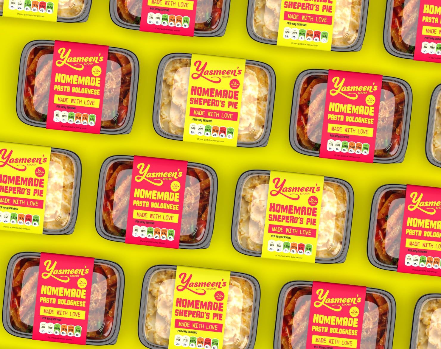Yasmeen's Kitchen - Ready Meals Sleeve Brand Design case study hero image by Y Not Tony Design Studio