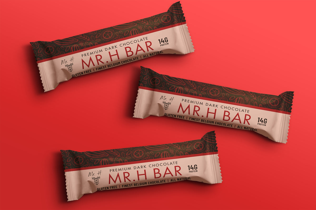 Mr H Bars   Protein Bar Flow Wrap Design packaging design portfolio project by Y Not Tony Design Studio