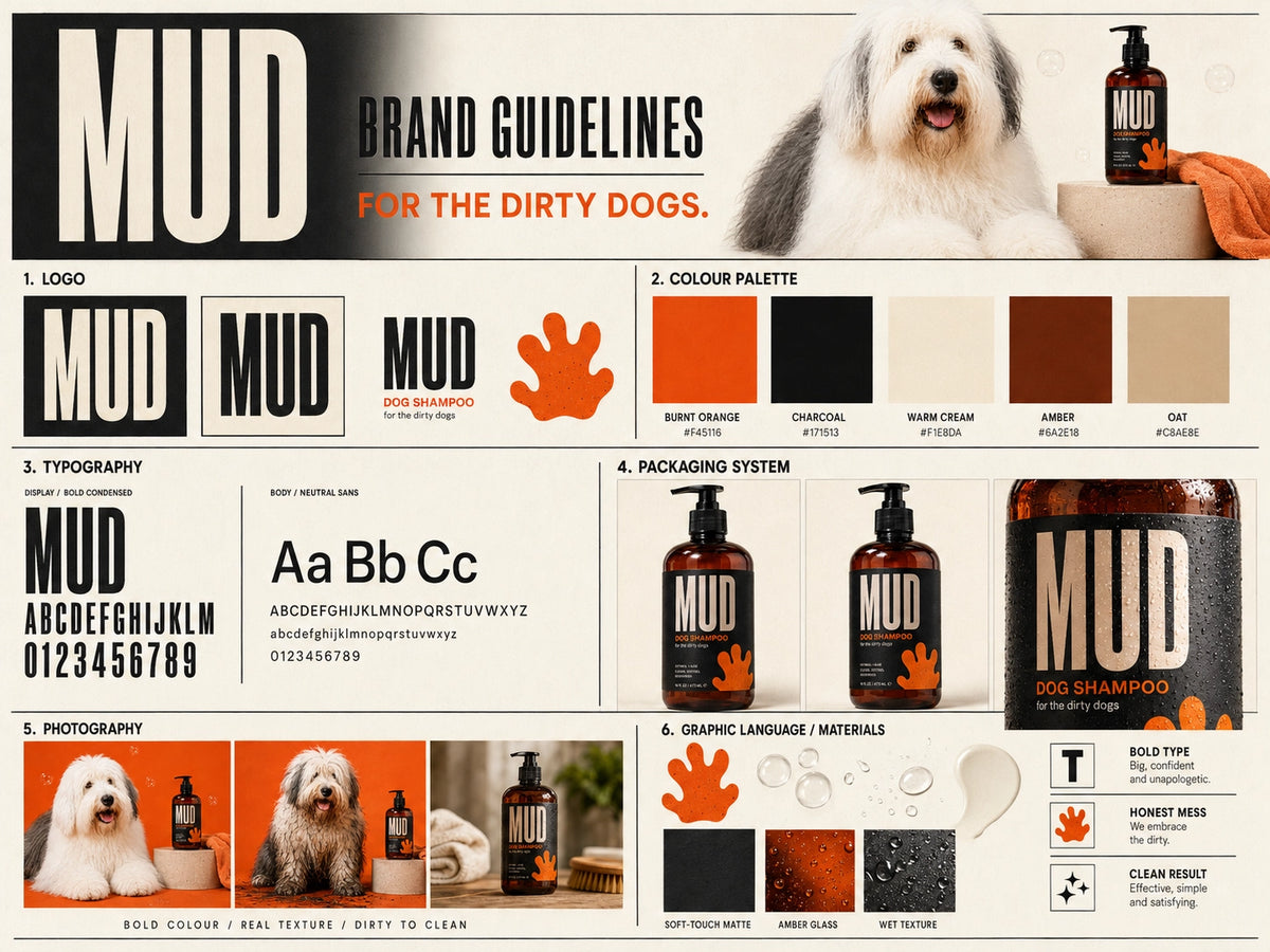 MUD Dog Shampoo Label Design