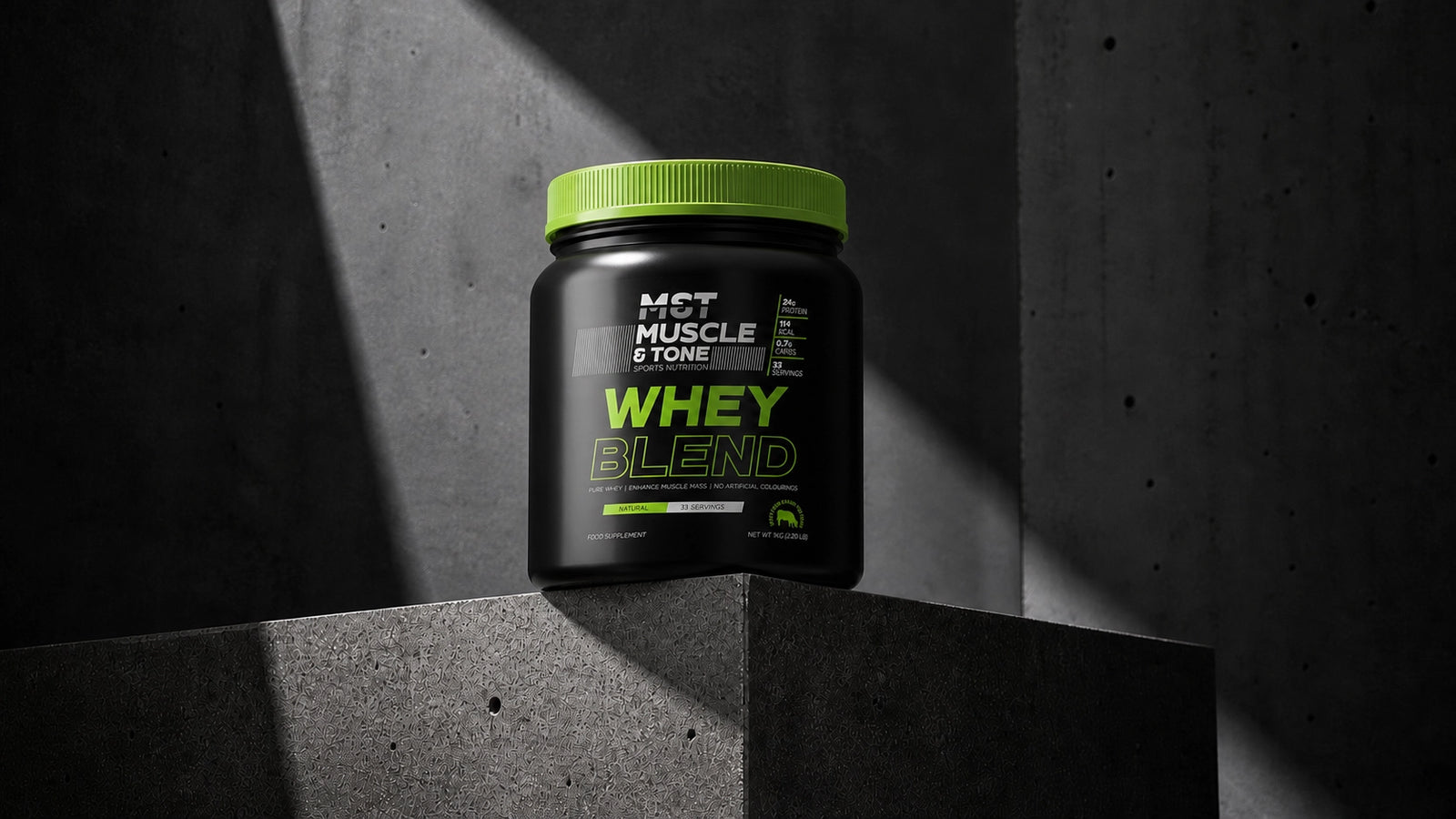 Whey Protein Packaging Design for M&T Muscle & Tone