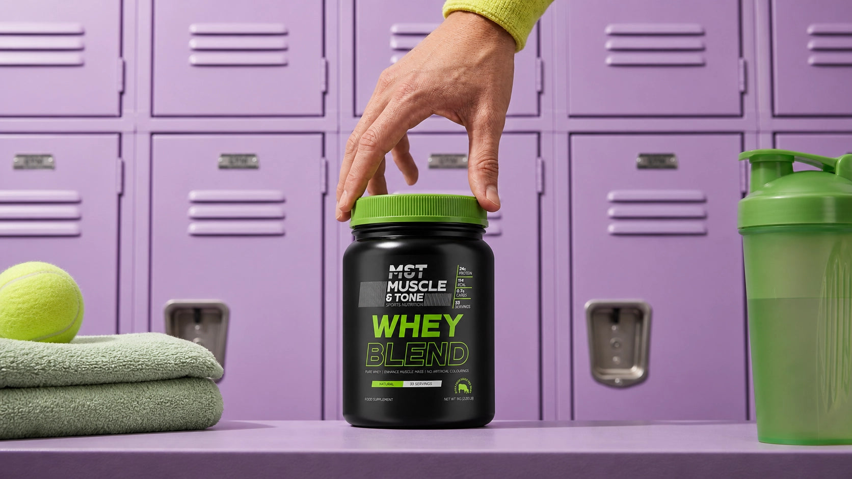 Whey Protein Packaging Design for M&T Muscle & Tone
