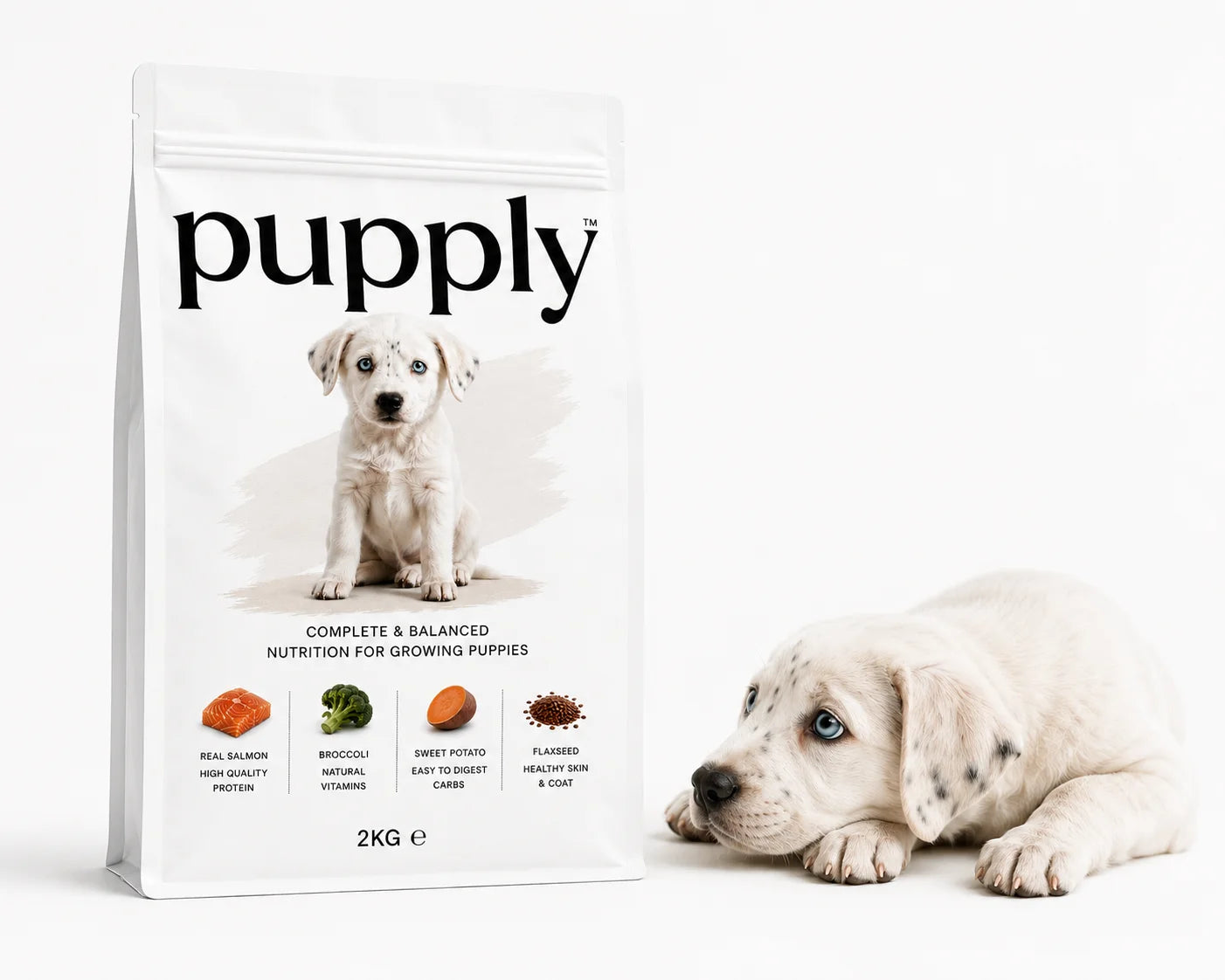 Pupply Premium Puppy Food Packaging Design