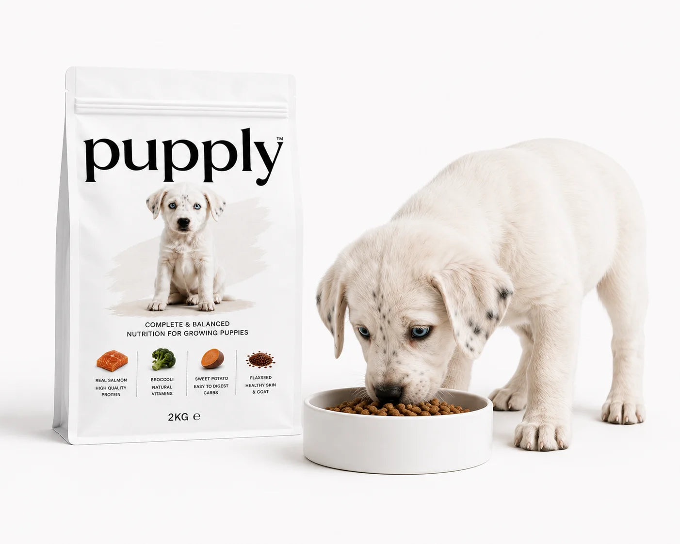 Pupply Premium Puppy Food Packaging Design