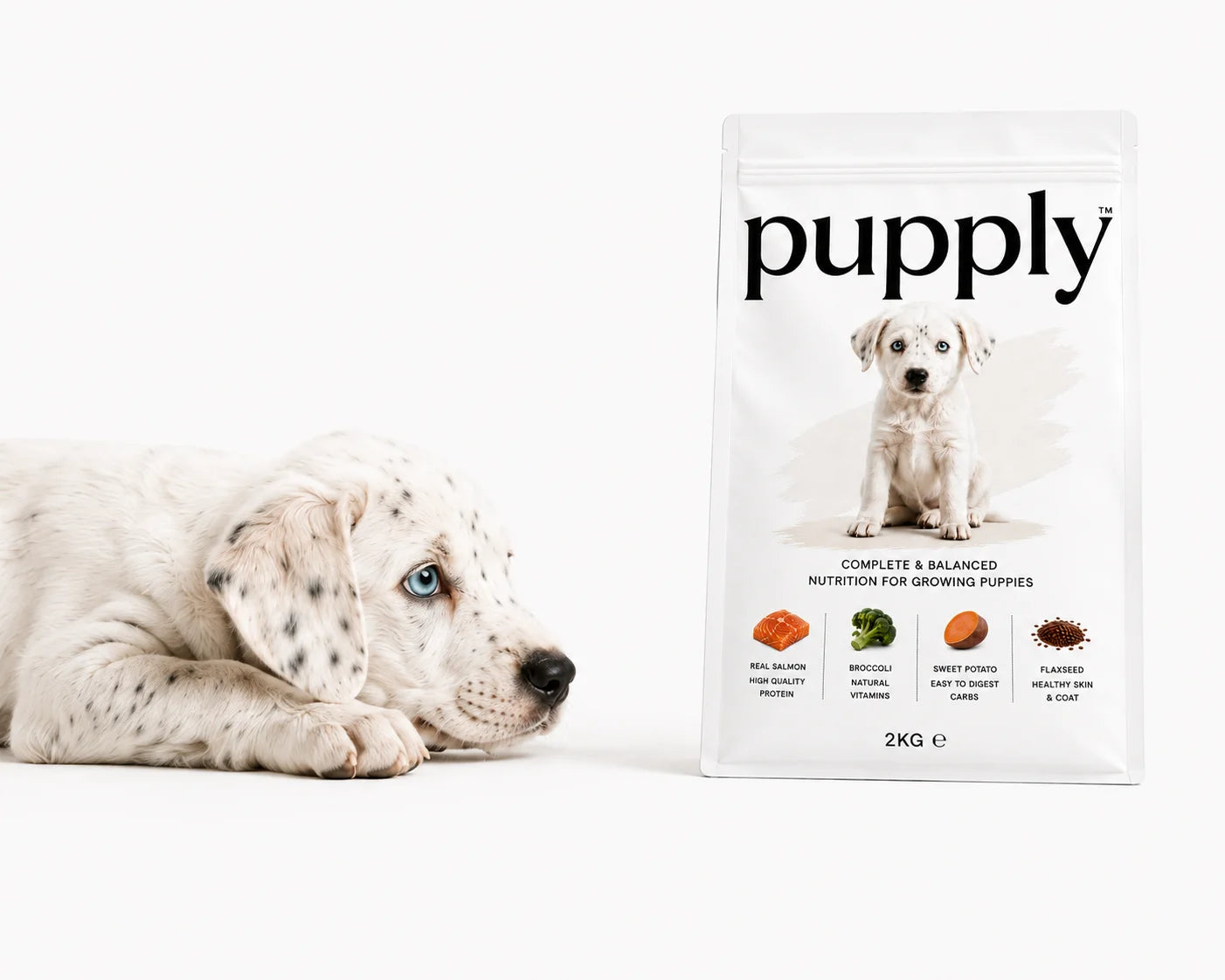 Pupply Premium Puppy Food Packaging Design