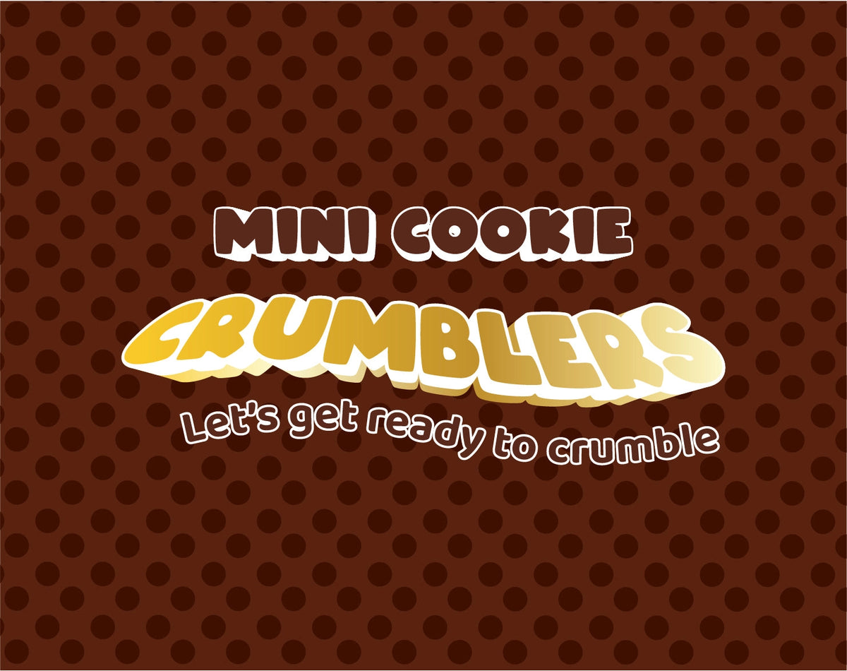 LeeLee's Mini Cookie Crumblers product-name typography on the brown cookie pattern.
