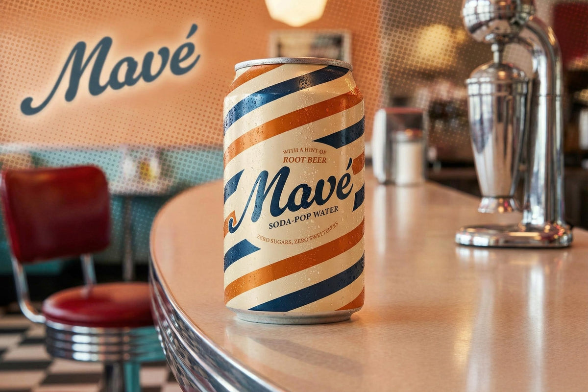 Mavé Soda-Pop Water Retro Can Packaging Design