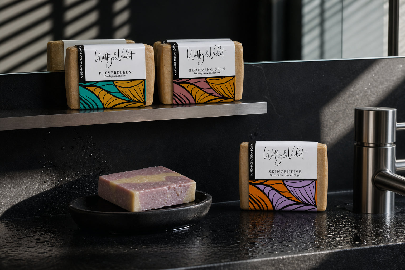 Witty & Violet Handmade Soap Packaging Design