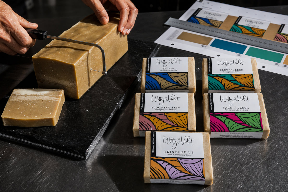 Witty & Violet Handmade Soap Packaging Design