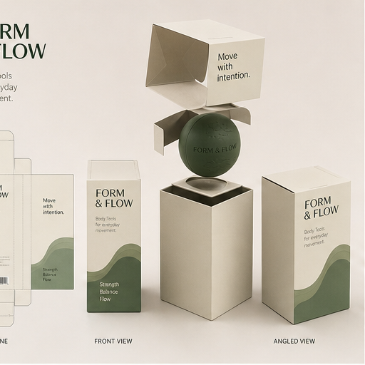 Dieline and carton mockups visual for 3D mockups by Y Not Tony Design Studio