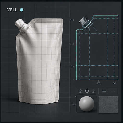 Pouch structure models visual for 3D modelling by Y Not Tony Design Studio
