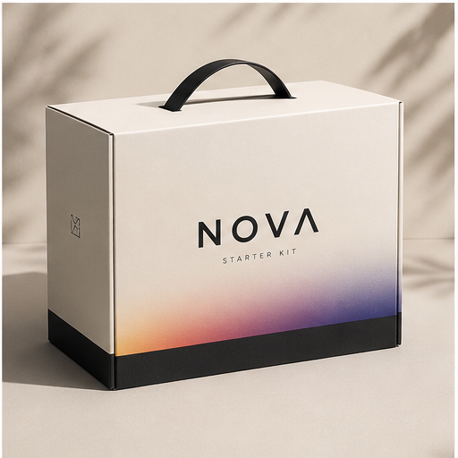 Starter kits visual for Box packaging design by Y Not Tony Design Studio