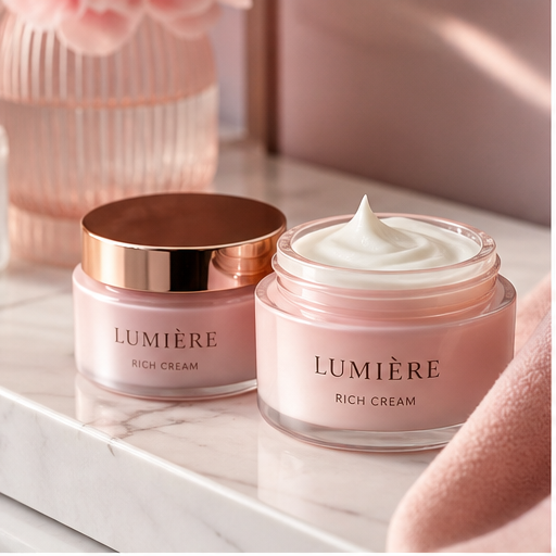 Skincare jars visual for Cosmetic packaging design by Y Not Tony Design Studio