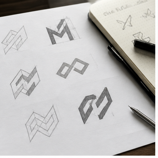 Concept sketches visual for Logo design by Y Not Tony Design Studio