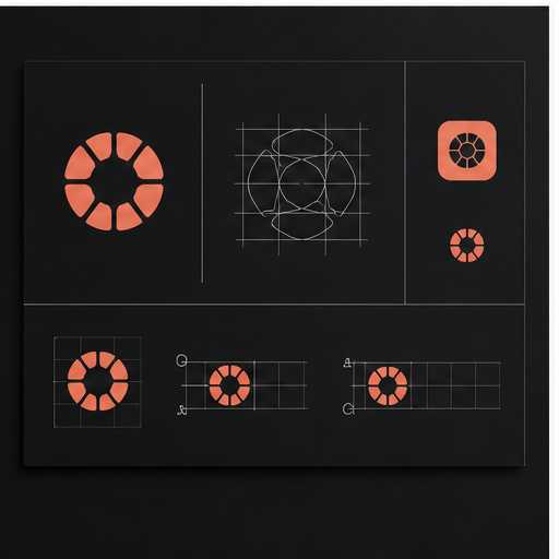 Symbol grids visual for Logo design by Y Not Tony Design Studio