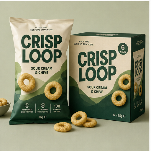 Snack packaging visual for Packaging design by Y Not Tony Design Studio