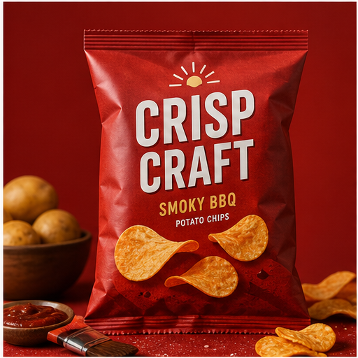 Crisp bags visual for Snack packaging design by Y Not Tony Design Studio