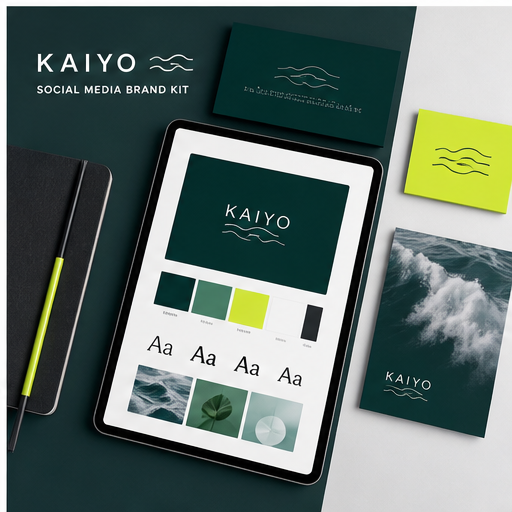 Social media brand kits visual for Social media design services by Y Not Tony Design Studio