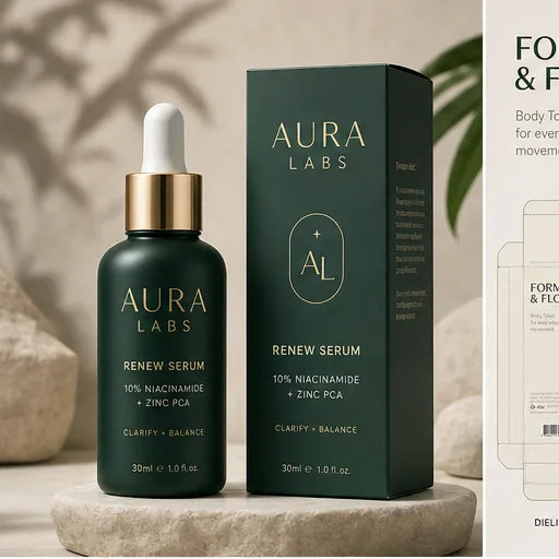 Coordinated ecommerce packaging mockups across multiple product formats