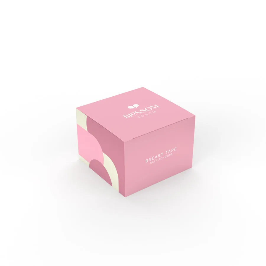Front-facing Blossom Bosom women's wellness box packaging