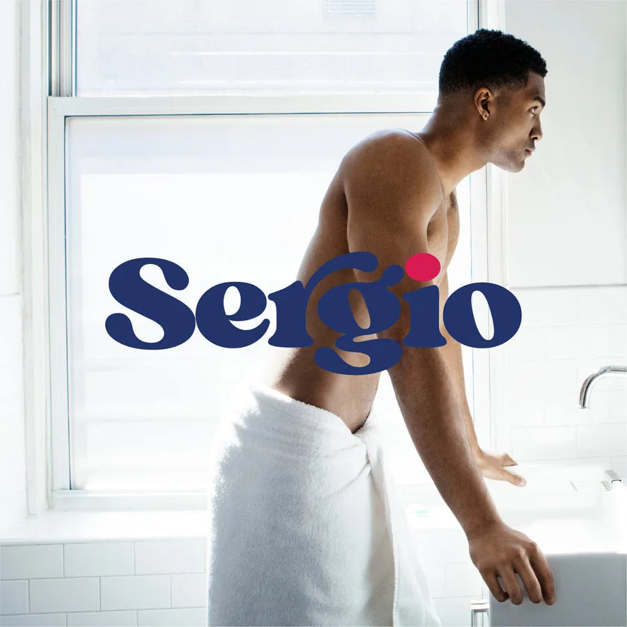 Front-facing Sergio Cosmetics shampoo packaging
